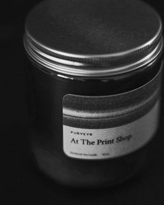 "At The Print Shop" — SAAN SAAN x PURVEYR Candle